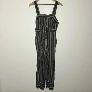 Fashion on Earth Boho Linen Striped Sleeveless Jumpsuit